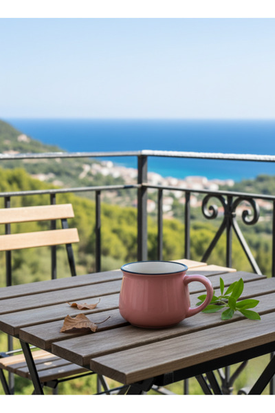 Elista Ceramic Mug Cup Silvery Patterned Colorful 150 Cc