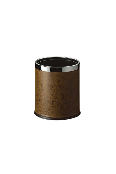 ElriBird Elegant Brown Leather Trash Can 10L – Luxury Trash Can for Hotel, Of...