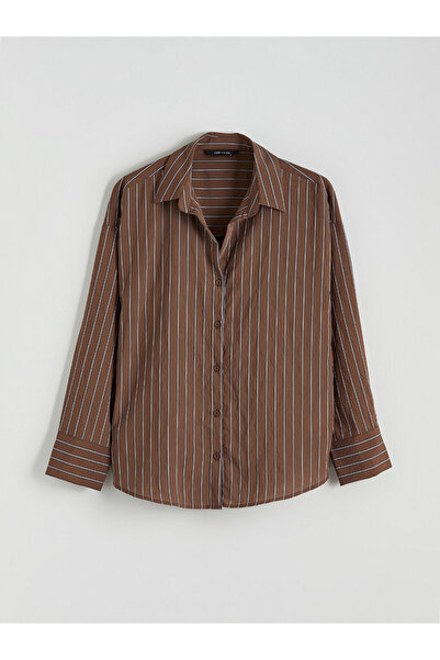 LC Waikiki Striped Oversize Women's Shirt