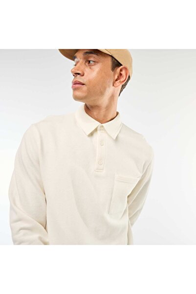 KİABİ Long-Sleeved Solid Polo Sweatshirt WHITE