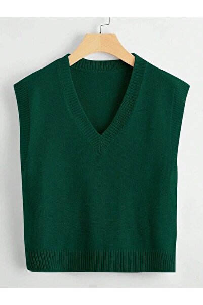 ATE ÖZGÜNEŞ TRİKO TEKSTİL Women's Knitwear V-Neck Solid Sweater