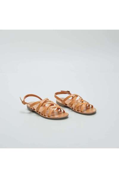 KİABİ Flat strappy sandals BROWN