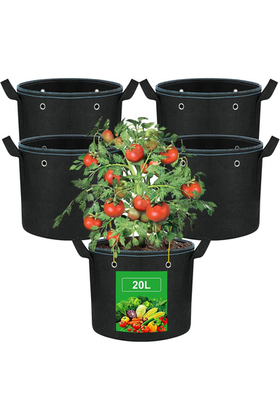 OEM Breathable bags for growing potatoes, strawberries, peanuts, flowers and vegetables, 5 pieces 20L
