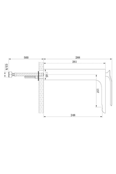 Maison Mex Baterie inalta lavoar, MOONI, L.13.7 H.28.8 cm, cromat