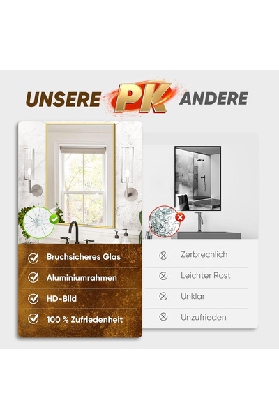 OEM Hanging mirror with silver metal frame 80x60x4 cm