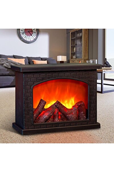 Generic Portable Electric Fireplace Lamp Realistic Flame Effect USB Battery Powered LED Lantern