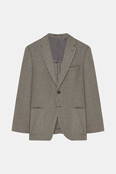 W Collection Bej Baliksirti Patterned Relax Fit Jacket