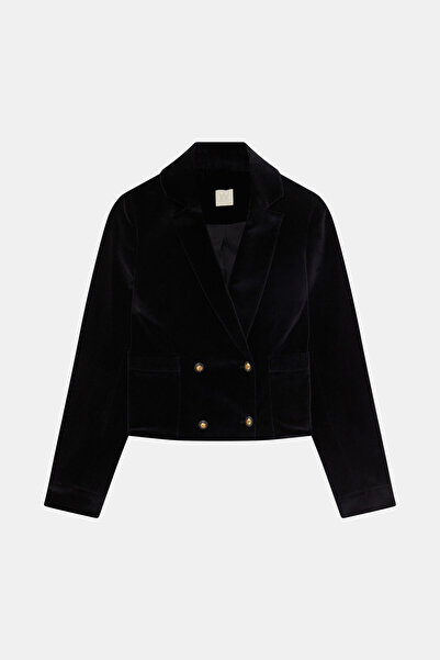 W Collection SİYAH KADİFE KUTU CEKET