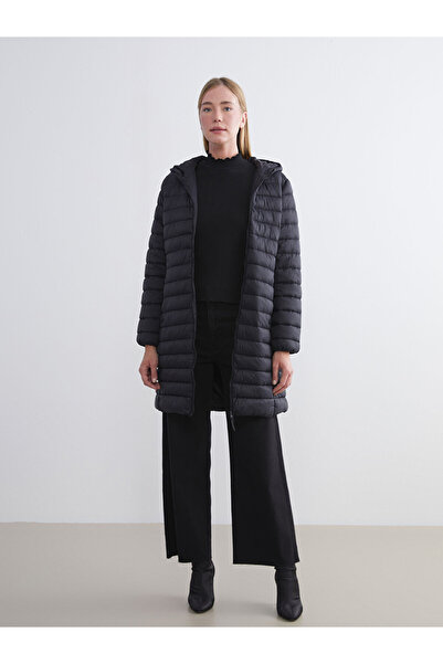 LC Waikiki Classic Black Hooded Women's Puffer Jacket