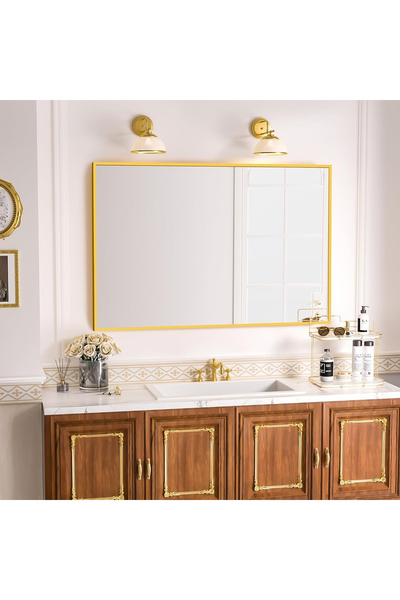 OEM Hanging mirror with silver metal frame 80x60x4 cm