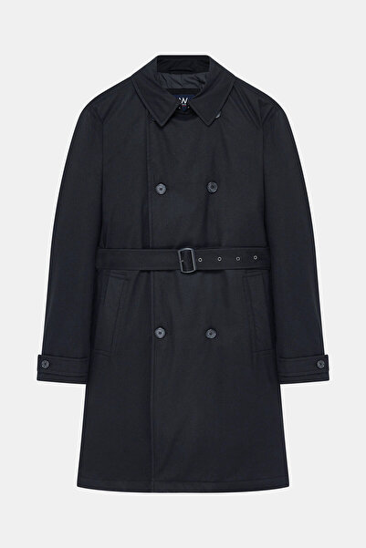 W Collection Buttoned Black Overcoat