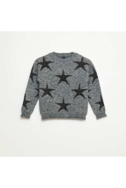 KİABİ Round Neck Knit Sweater BLACK