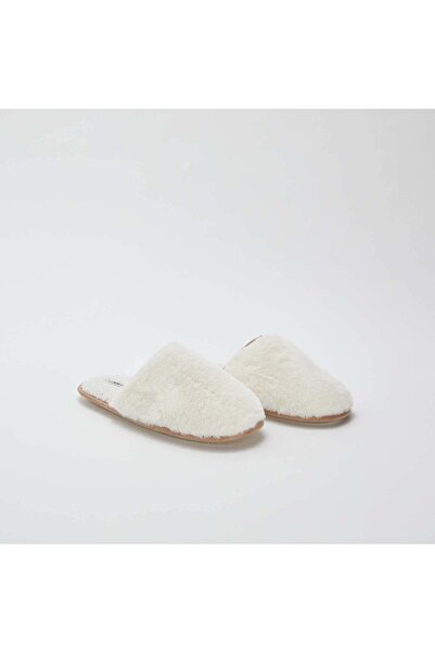 KİABİ Basic Faux Fur Slippers BEIGE