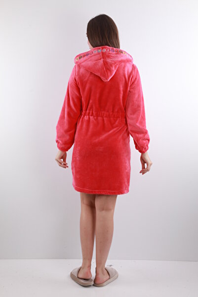 Wild Love Women's 100% Bamboo Hooded Soft Extra Soft Dressing Gown with Embroidery Detail