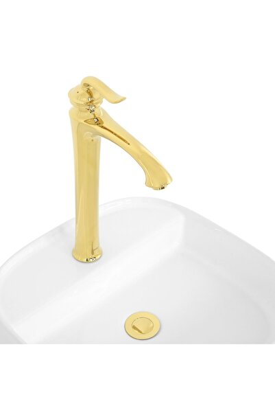 Maison Mex Tall washbasin mixer HELEN l.24 H.36.1 gold