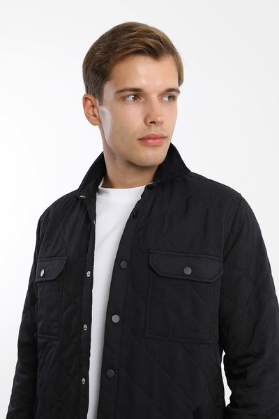 Smc by Semco Kadife Garnili Uzun Kol Çıtçıtlı Çift Cep Kapaklı Kapitoneli Erk...