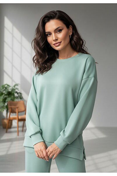 Figl Elegant tracksuit for women - Sweatshirt and pants set - Mint M1250 size M