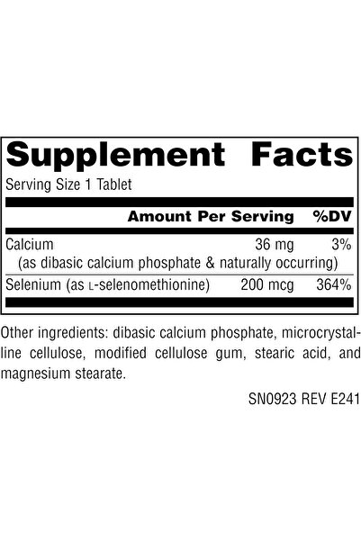 source naturals Selenium (from L-selenomethionine), 200 mcg, 120 Tablets