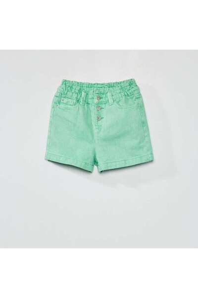 KİABİ Paper bag denim shorts GREEN
