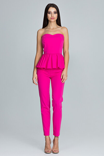 Figl Pants and blouse set - blouse with corset - women's long pants - fuchsia M606 size L