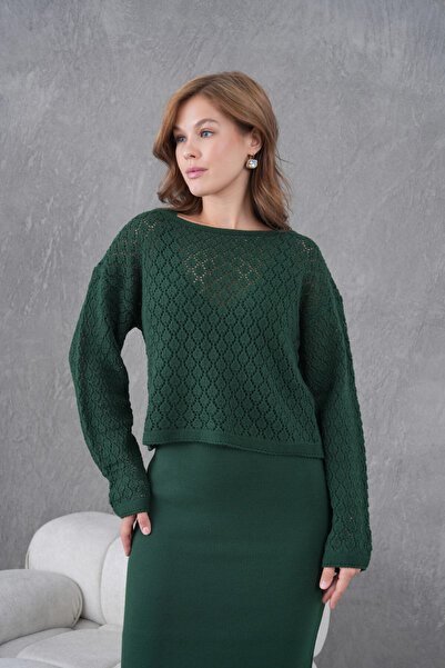 Park Karon Women's Boat Neck Knit Detail Blouse Dress Two-Piece Trko Set