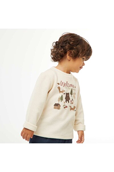 KİABİ Snuggly Knit Printed T-Shirt WHITE