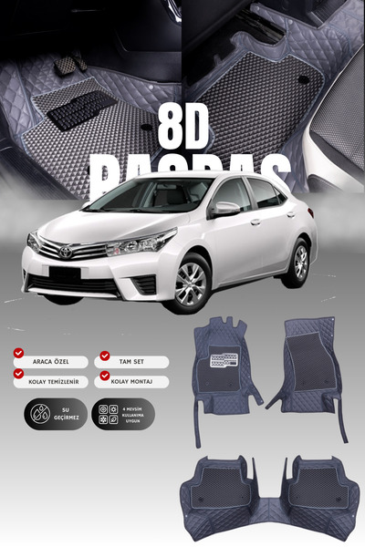 stiloto دواسة سيارة تويوتا كورولا (2013-2016) من الجلد بتصميم حوض السباحة 8D ...