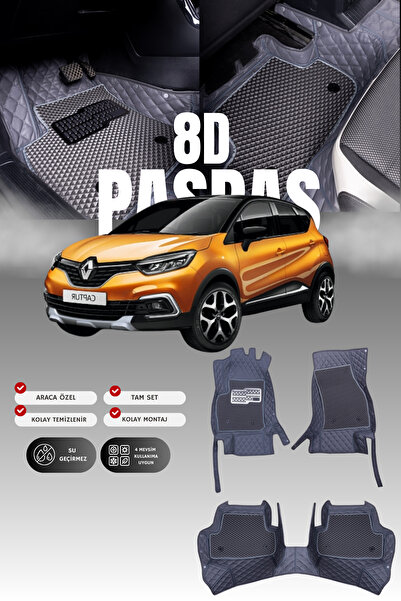 stiloto سجادة أرضية جلدية للسيارة رينو كابتشر (2013-2019) 8D |   حماية كاملة،...