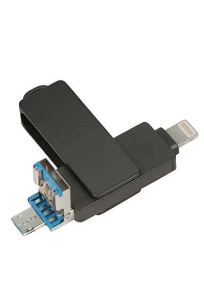 Generic 2TB USB 3.0 Metal 3-in-1 Flash Drive (USB-A, Lightning, Micro USB) - Black