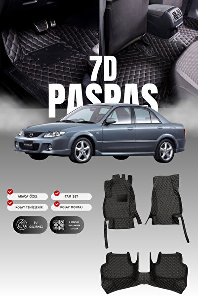 stiloto سجادة أرضية للسيارة من الجلد لسيارة مازدا فاميليا (1998-2003) طراز 7D...