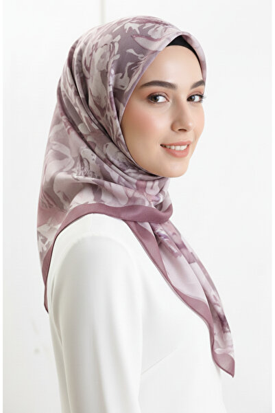 sefamerve Κεχριμπαρένιο κασκόλ με σχέδιο 70325-05 Plum