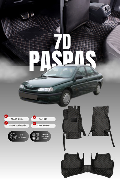 stiloto سجادة أرضية للسيارة من الجلد لرينو لاجونا 1 (1994-2001) طراز 7D |   ح...