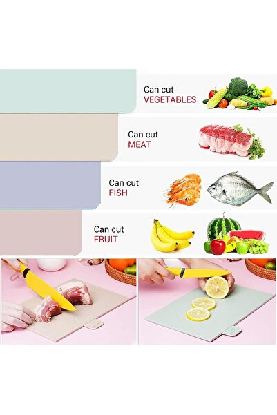 Generic 4-piece Non-slip Kitchen Cutting Board Set With Drain Stand and Easy-grip Handles