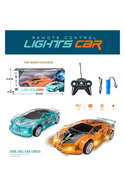 Toysea Rechargeable RC Sports Car with LED Lights, 4-Way Control