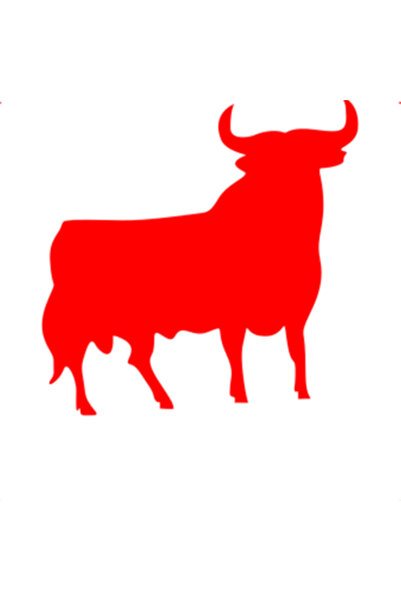 OEM Decorative sticker for wall, car and window - Bull, Red, 25 cm