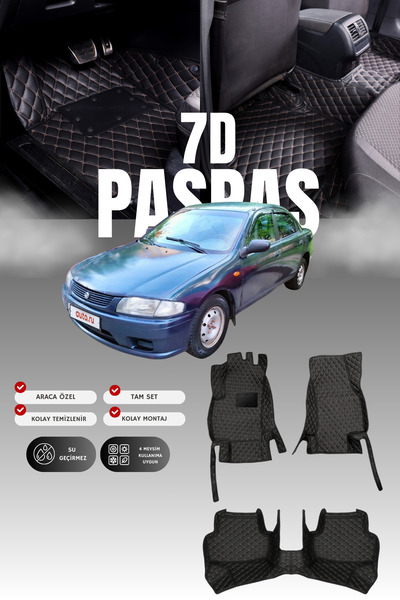 stiloto سجادة أرضية للسيارة مازدا 323 (1994-1998) مصنوعة من الجلد بتصميم حوض ...