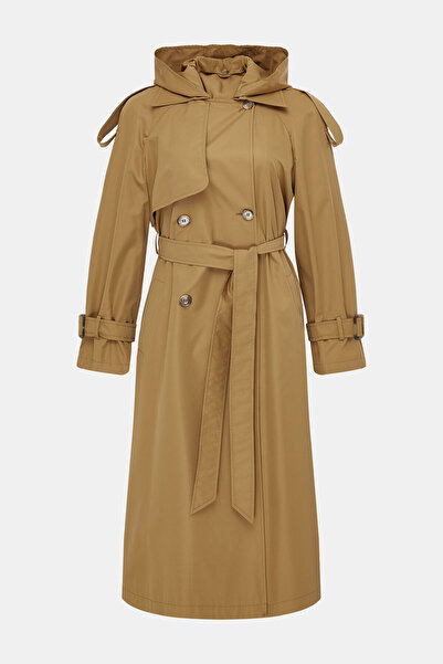 W Collection BEJ KAPÜŞONLU TRENÇKOT