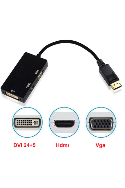 Leonpro Display Port to Dvi Vga HDMI Converter Adapter