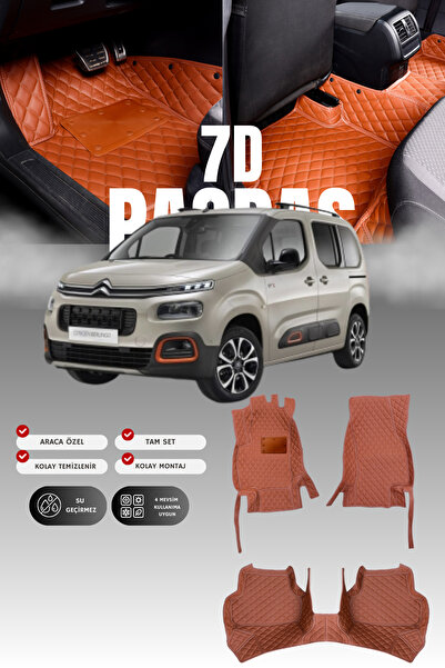 stiloto Citroen Berlingo (2018 ve sonrası) 7D Deri Havuzlu Oto Paspas | Tam K...