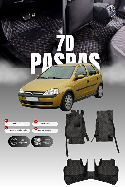 stiloto سجادة أرضية جلدية للسيارة أوبل كورسا سي (2002-2006) 7D |   حماية كامل...