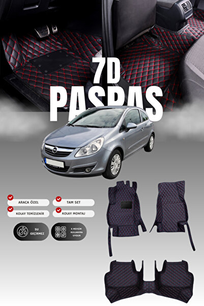 stiloto دواسة سيارة جلدية لسيارة أوبل كورسا دي (2006-2014) 7D |   حماية كاملة...