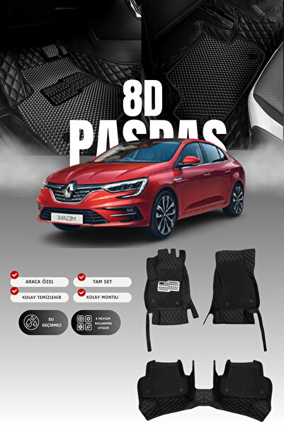 stiloto Renault Megane 4 (2016-2025) 8D Deri Havuzlu Oto Paspas | Tam Koruma,...