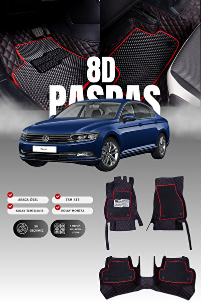 stiloto Volkswagen Passat B8 (2015-2022) 8D Deri Havuzlu Oto Paspas | Tam Kor...
