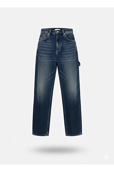 nd jeans Women's Premium Back Pocket Detailed Side Belted Baggy Jeans