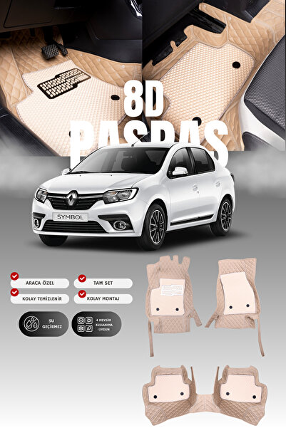 stiloto سجادة أرضية للسيارة من الجلد لرينو سيمبول (2013-2020) 8D |   حماية كا...