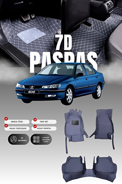 stiloto دواسة سيارة جلدية لبيجو 406 (1995-2004) طراز 7D |   حماية كاملة، قص م...
