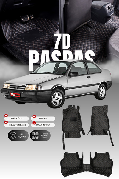 stiloto سجادة أرضية للسيارة من الجلد لسيارة فيات تيمبرا (1991-1999) 7D |   حم...