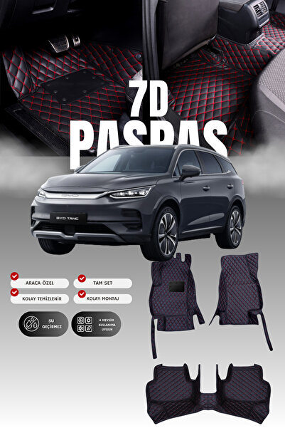stiloto سجادة أرضية للسيارة من الجلد 7D لسيارة BYD Tang (2018 وما بعدها) |   ...
