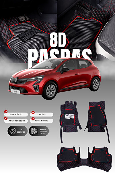 stiloto سجادة أرضية للسيارة من الجلد لرينو كليو 5 هاتشباك بنزين (2019 وما بعد...