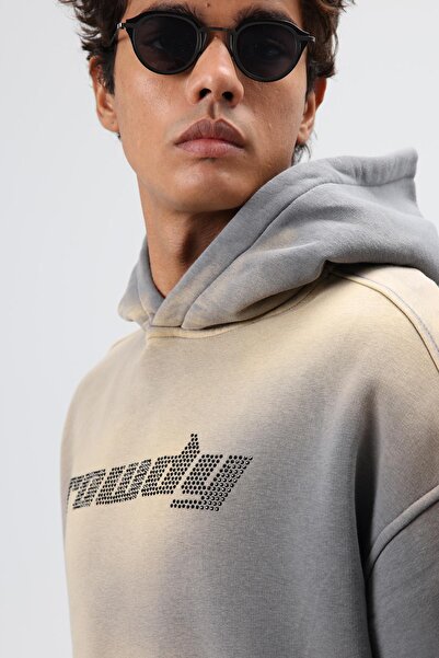 VAMOSCLO Oversized Printed Washable Hoodie Smoked